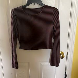 Semi-cropped striped long sleeve